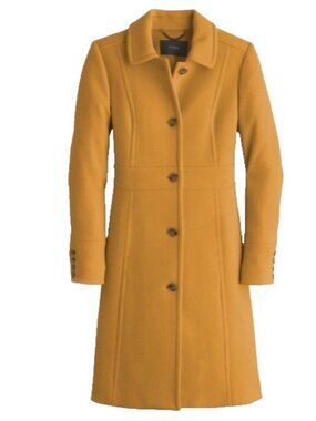 NWT J.Crew Classic Lady Day Coat in Dark Amber Italian Doublecloth Wool 4